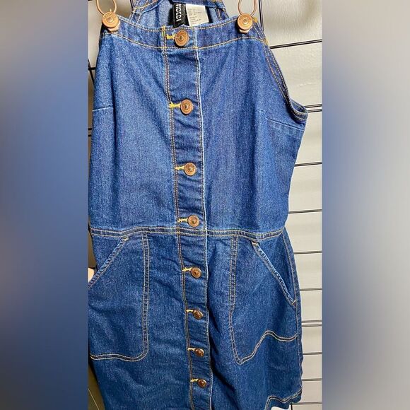 Divided H&M stretch denim button down fitted skirtall EUC - Picture 4 of 6